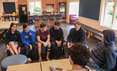 Students hang out in the common room