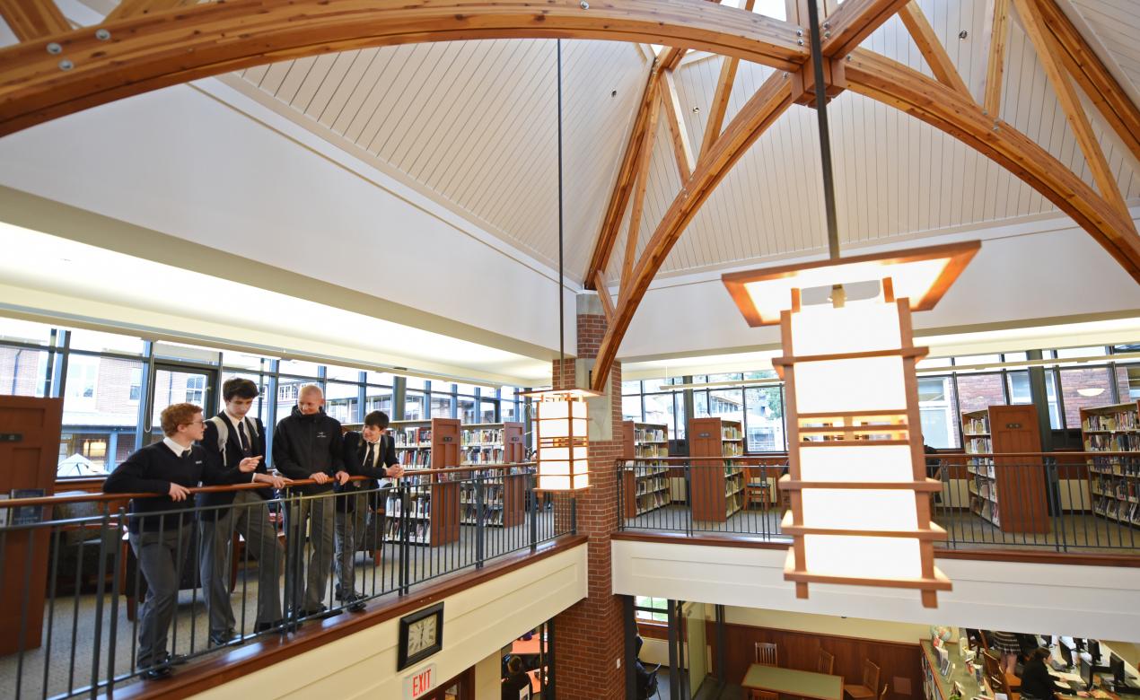 Senior School students in the Snowden Library