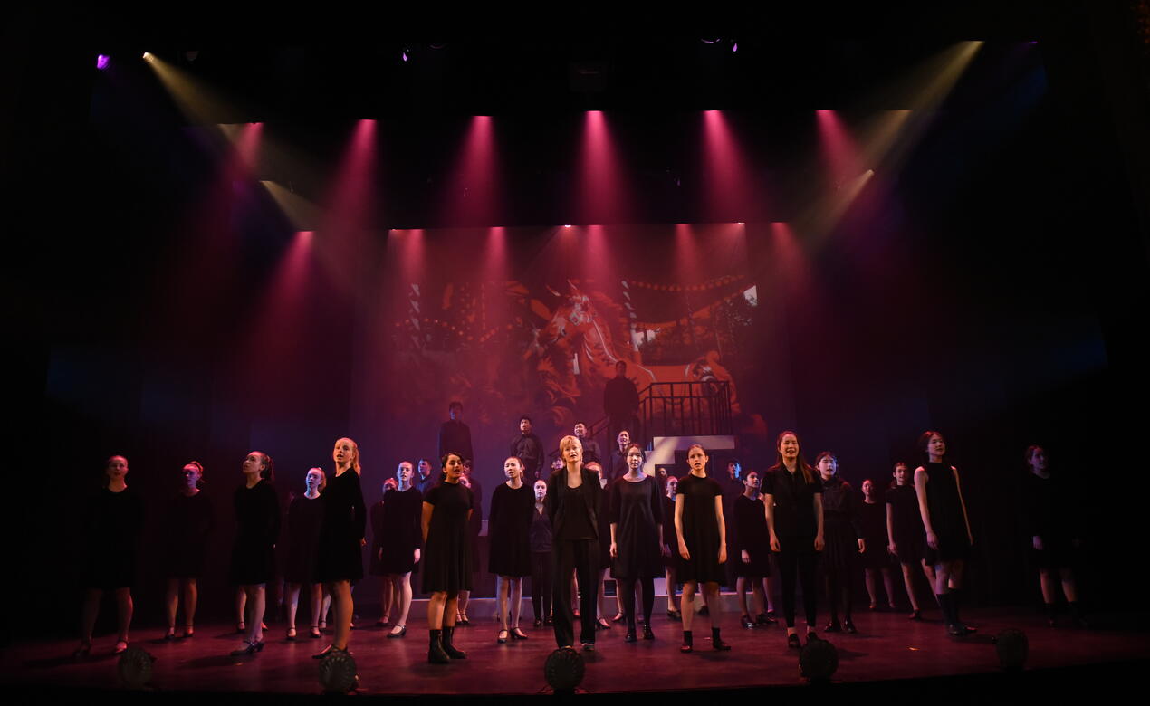 Senior School students perform a song from the musical The Sound of Music during the 2022 musical, SMUS Revue '22.