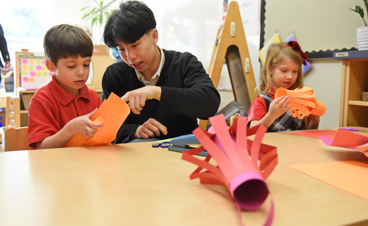 Junior and Senior School students work together while celebrating Lunar New Year.