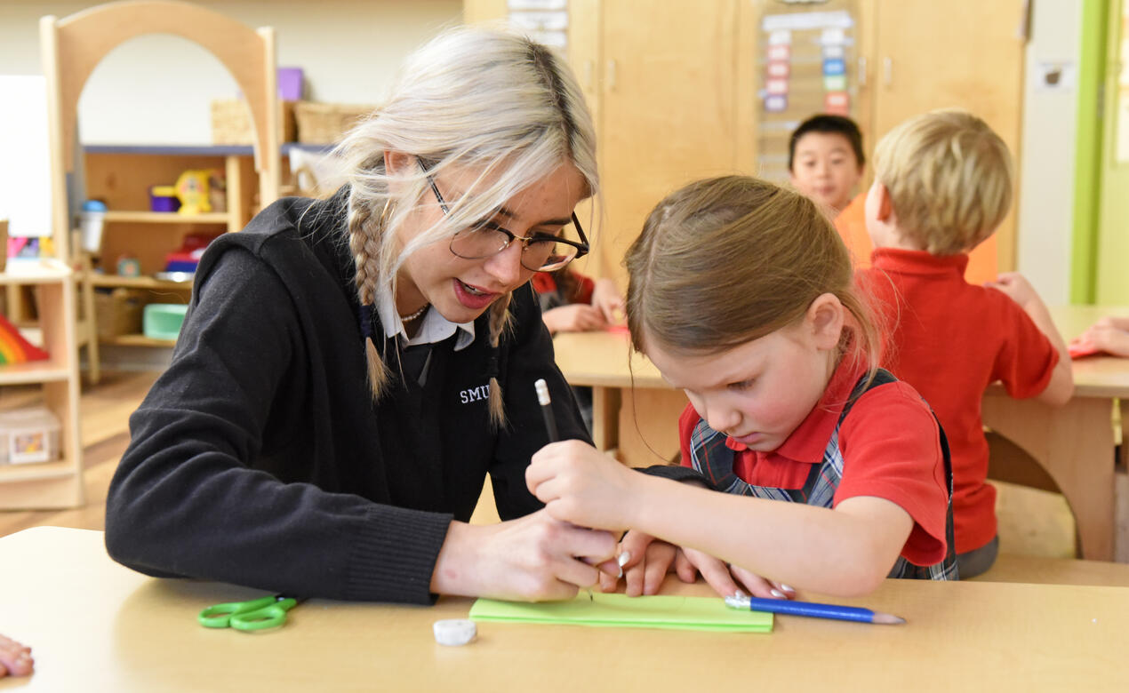 Junior and Senior School students work together while celebrating Lunar New Year.