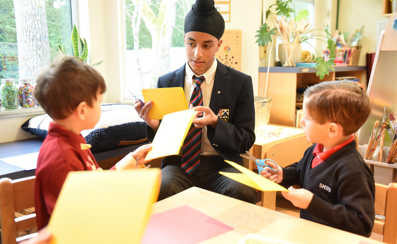 Junior and Senior School students work together while celebrating Lunar New Year.