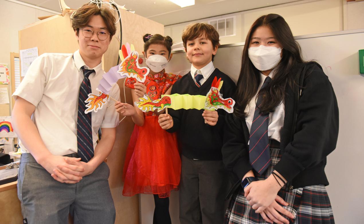 Junior and Senior School students work together while celebrating Lunar New Year.