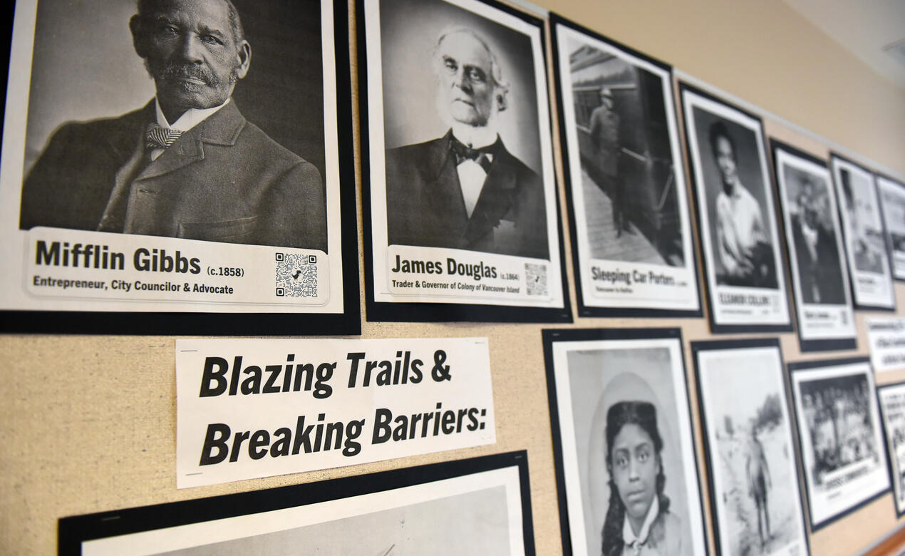 A display featuring Black British Columbians is on display in the Senior School