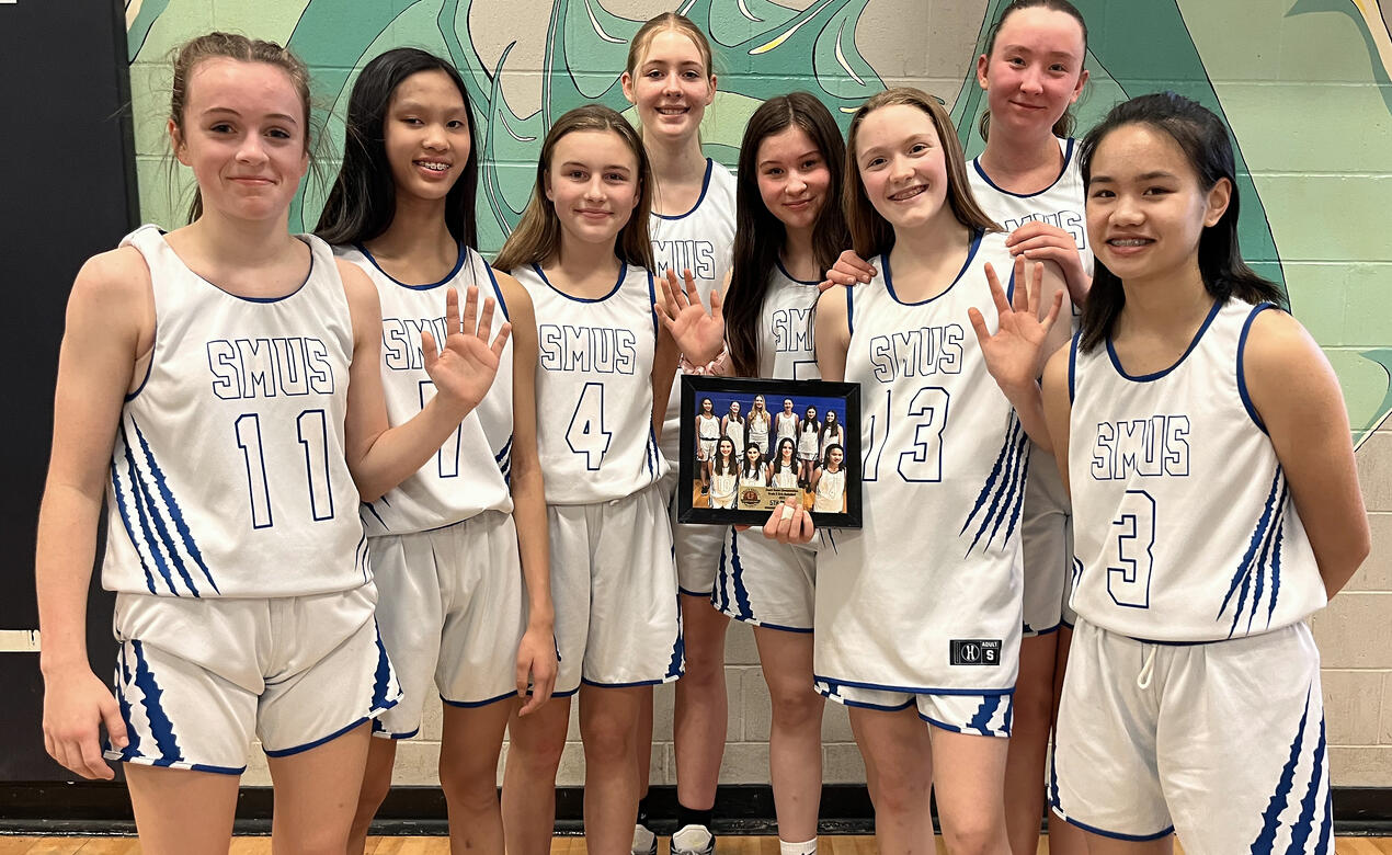 The Grade 8 Girls Basketball team following the 2023 tournament.