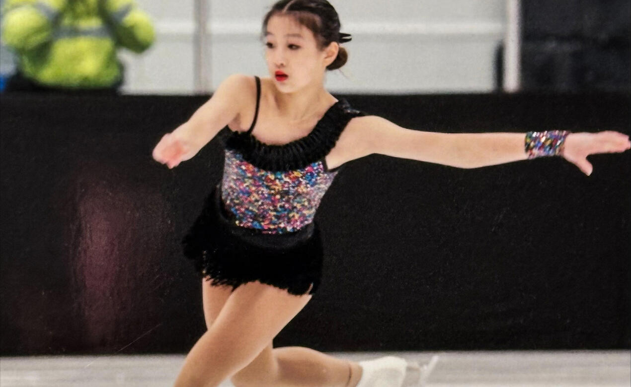 Grade 10 student athlete Stacy Zhu figure skating
