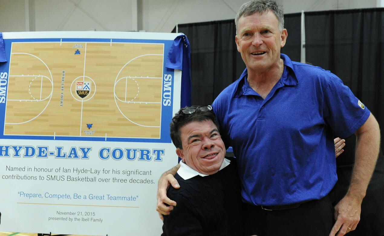 A photo of Simon Ibell and Ian Hyde-Lay in the gym