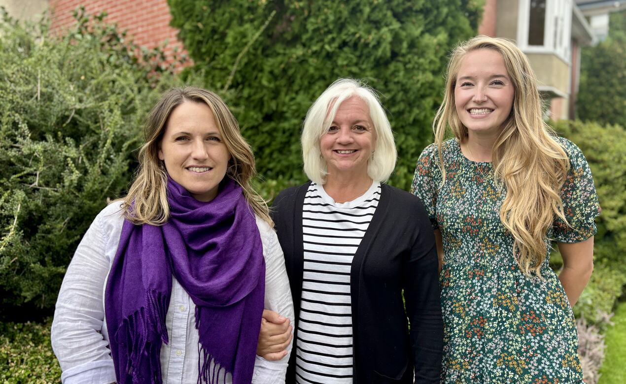 A group photo of Kindergarten teachers Jean Hollingworth, Katie McNeil and Shayna Arscott