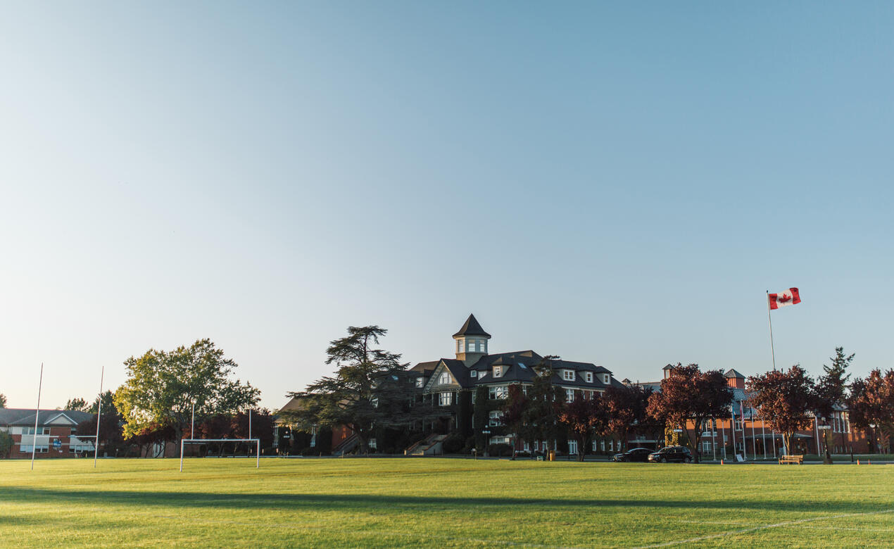 A view of the Richmond Road campus from the middle of the playing field