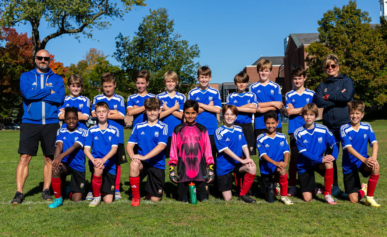 The U13 team pose for a photo
