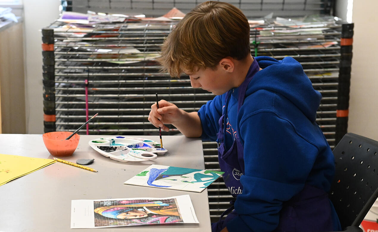 Middle School art class