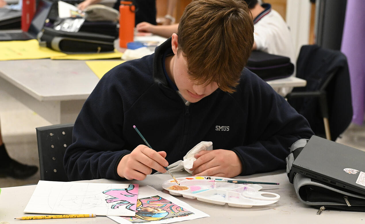 Middle School art class