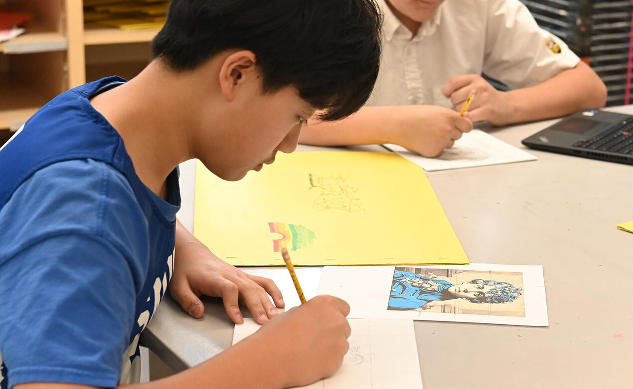 Middle School art class