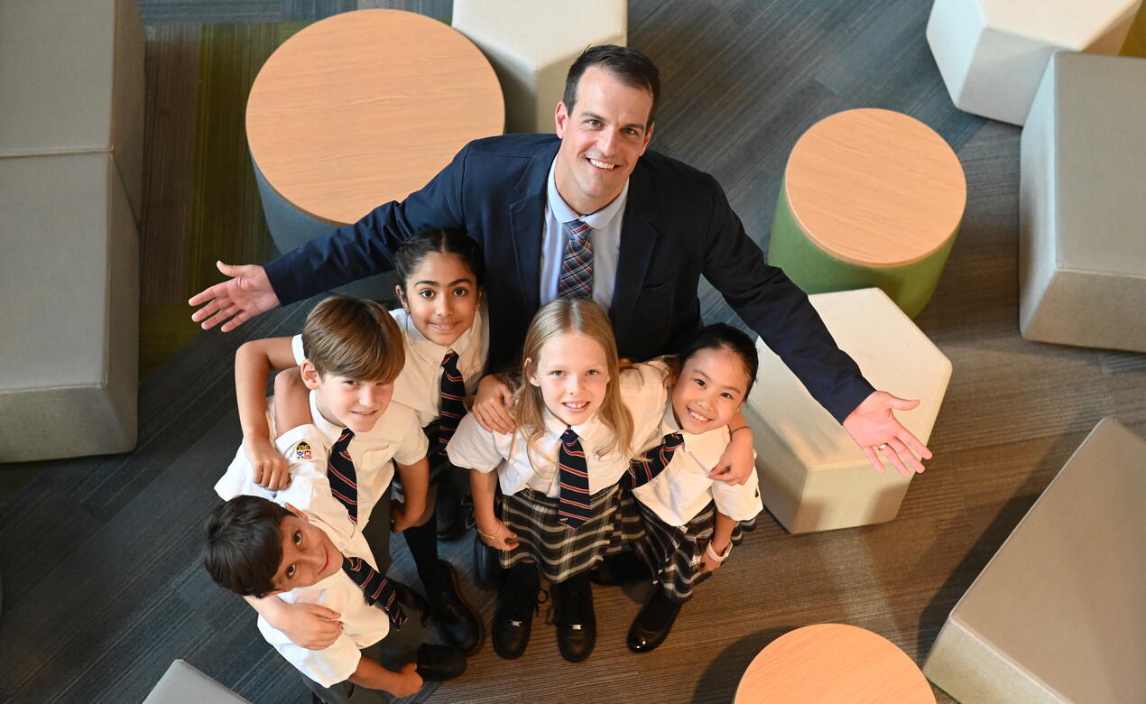 Junior School Grade 5 teacher Matt Keil with students