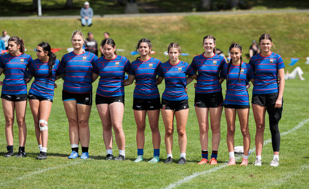 SMUS Senior Girls Rugby line up