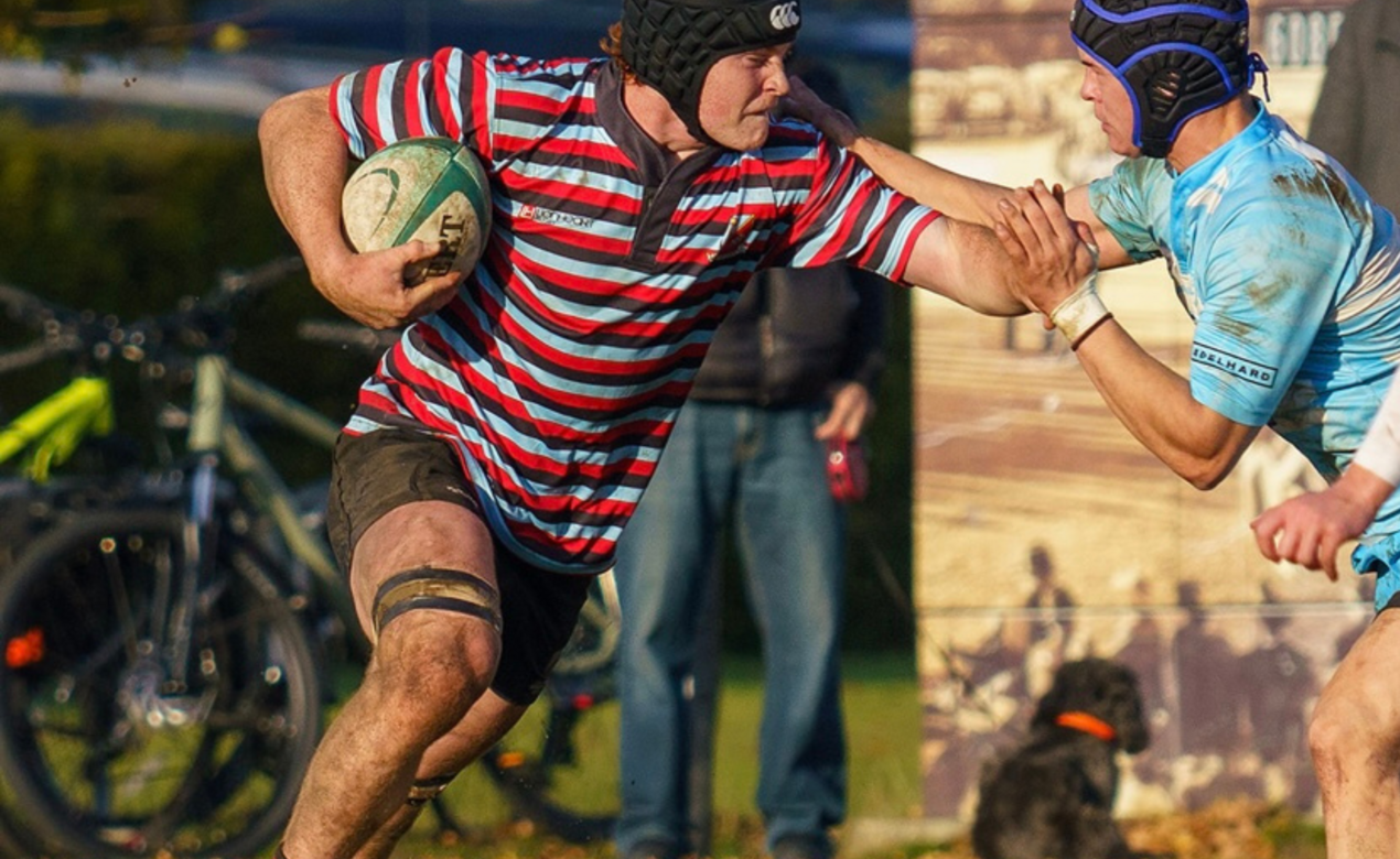 Ewan Webber Smith playing rugby