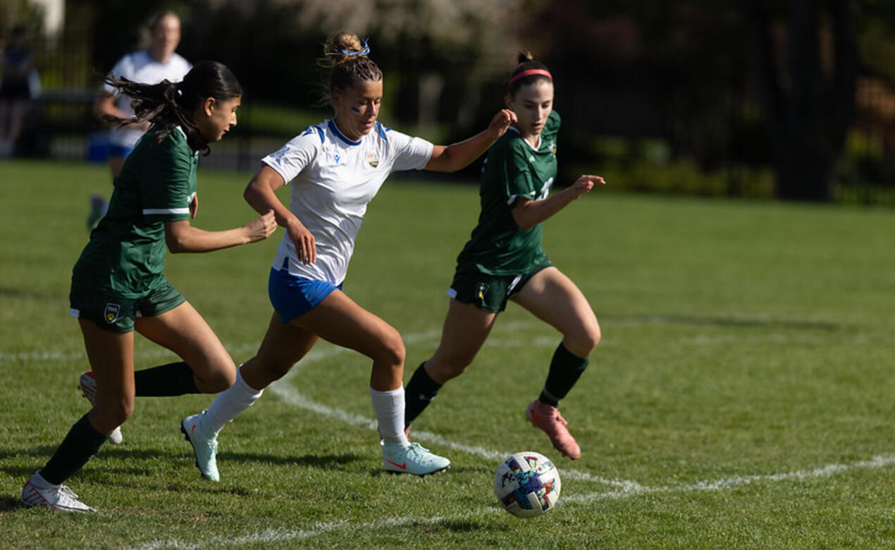 Senior Girls Soccer action Joss Olcen