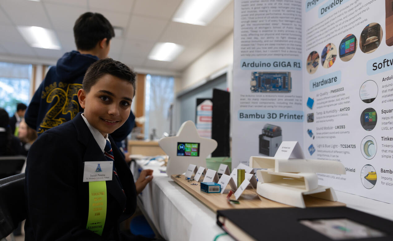 Isaiah Pereira at the Regional Science Fair 2025