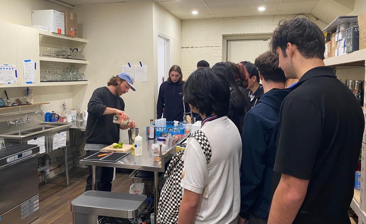 Economics 12 students visit a local business