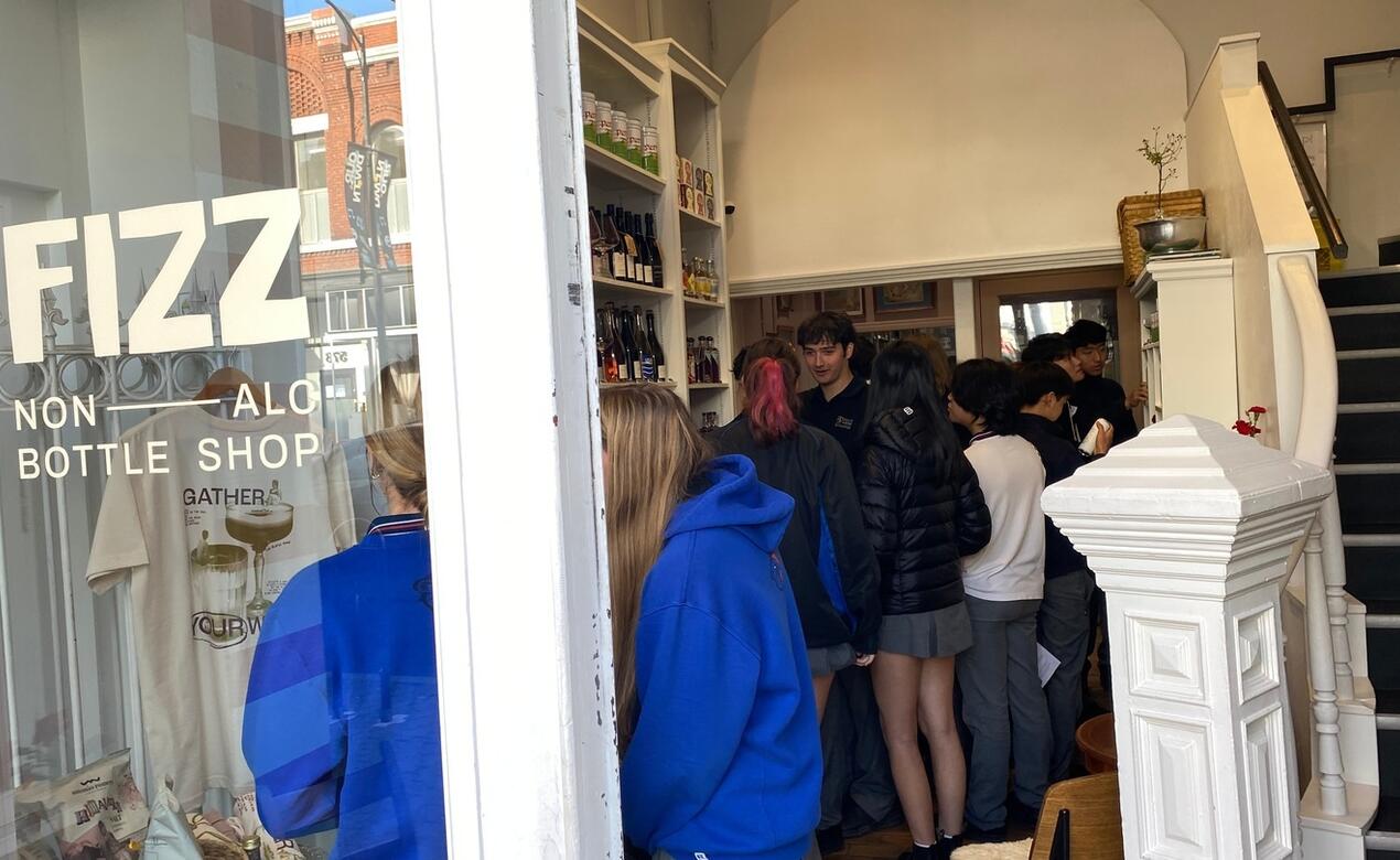 Economics 12 students visit a local business