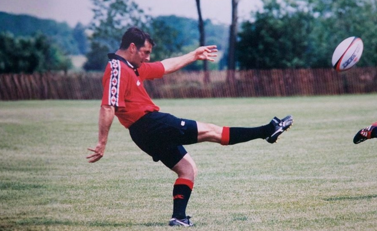 Bobby Ross '87 playing rugby