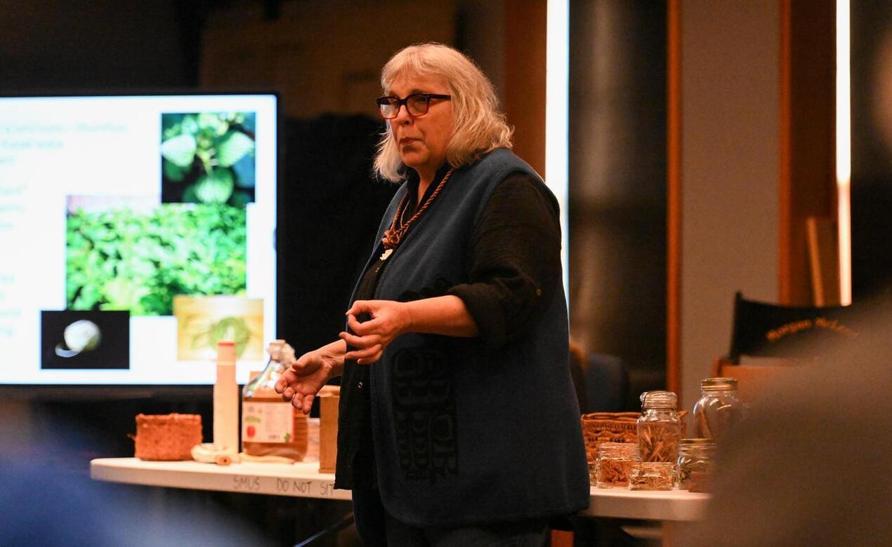 Elder Kim Recalma Clutesi leading an Ethnobotany Workshop
