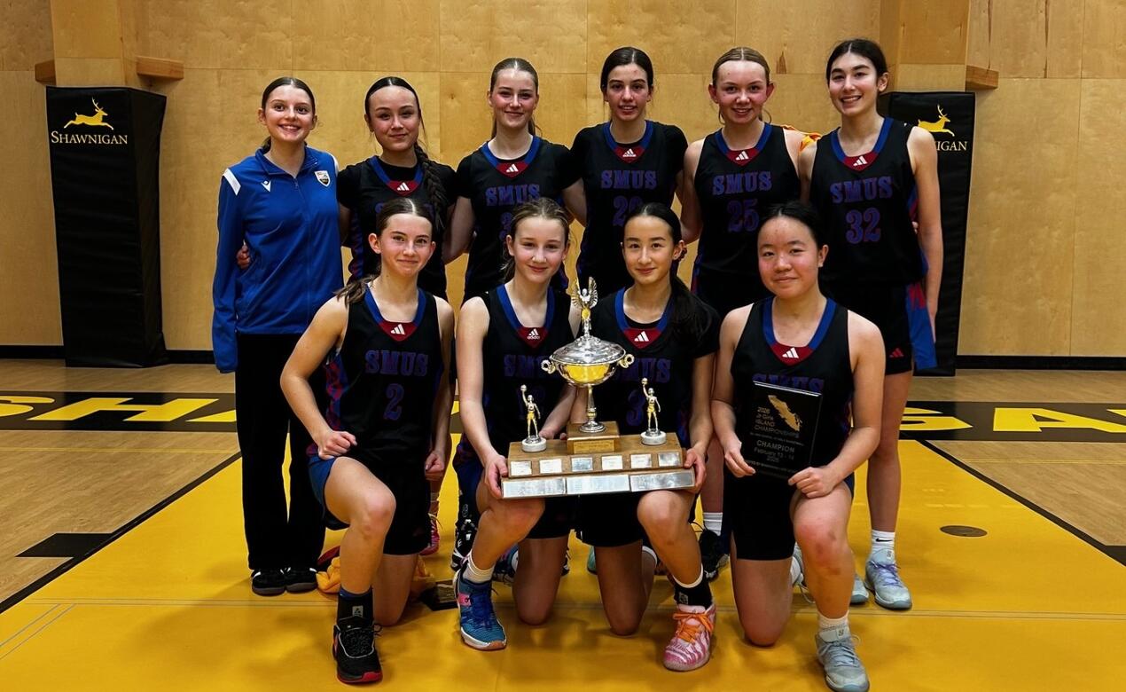 Team photo of the Junior Girls basketball team who won the Island Championships