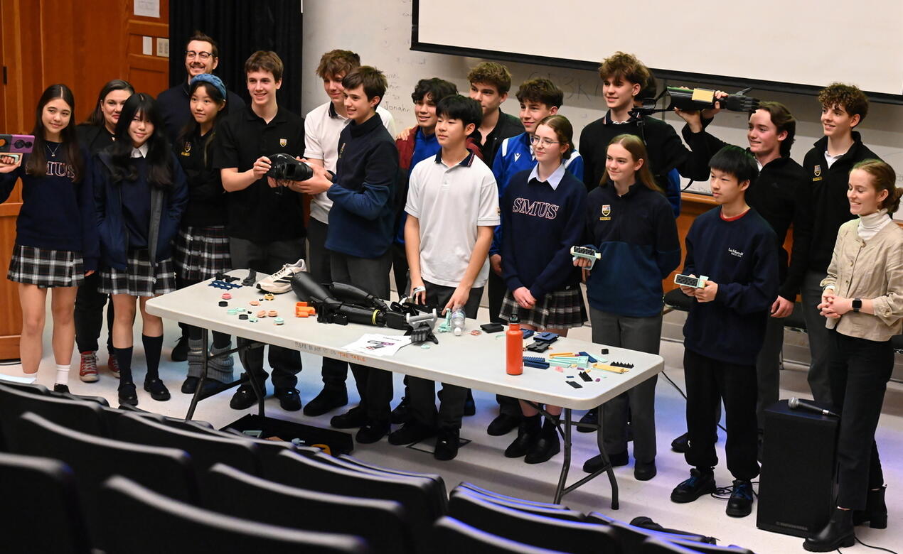 STEAM 10 students share prototypes with Victoria Hand Project