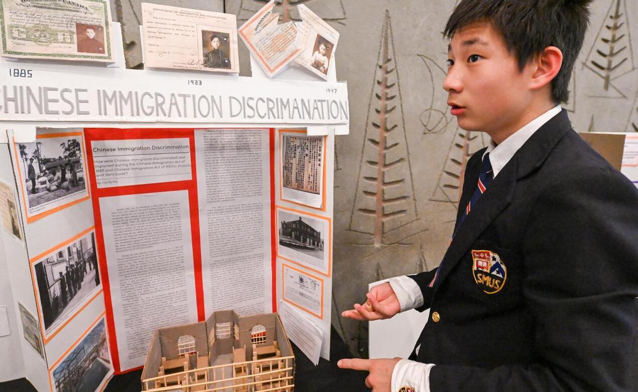 Grade 8 SMUS students Heritage Fair at Royal BC Museum
