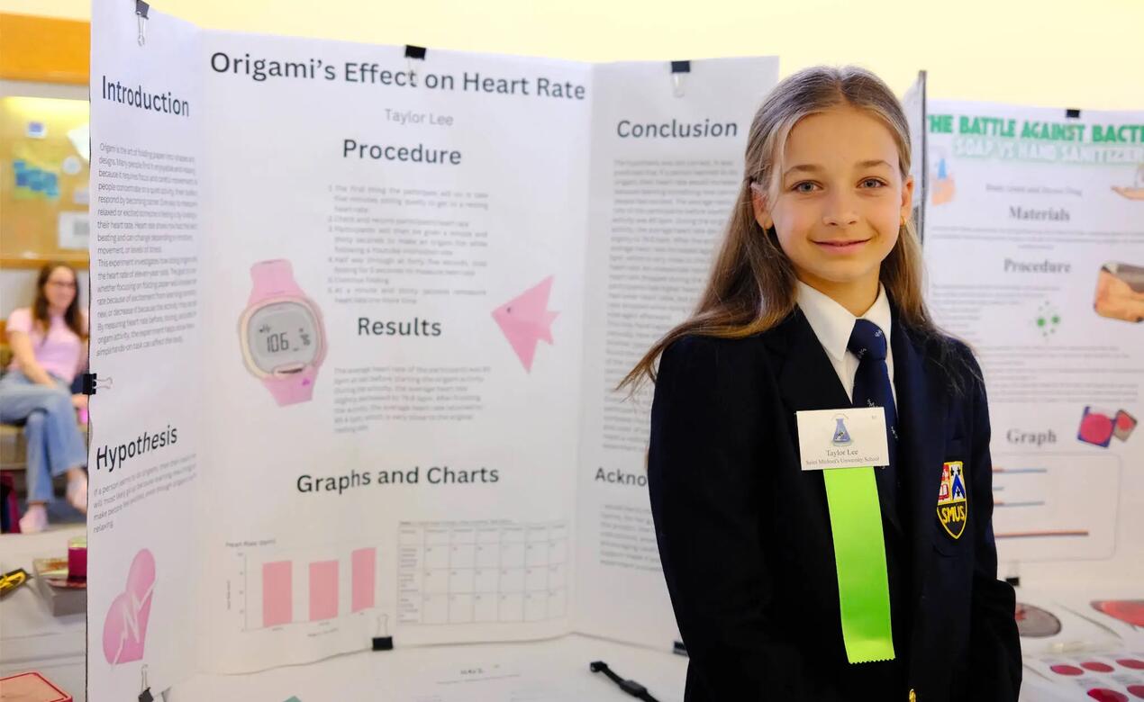 SMUS student Taylor Lee at the regional Science Fair