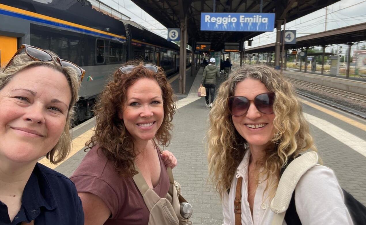 SMUS educators at the Reggio Emilia train platform