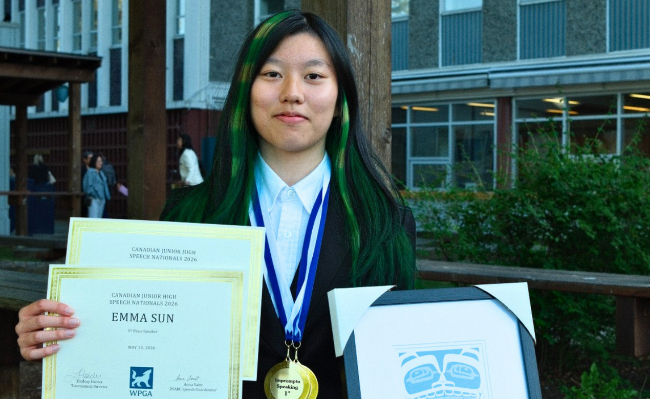 Emma Sun '29 wins awards at Junior Public Speaking Nationals