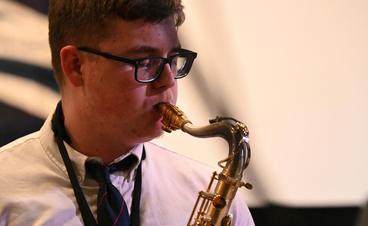 Luka Pittman playing saxophone