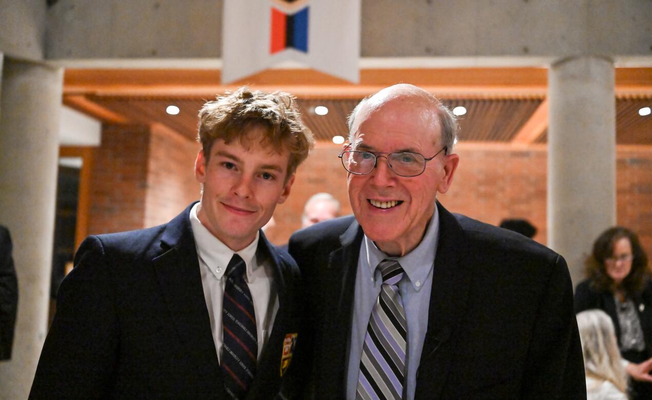 Alumni Tom Rigos and Student Alfie