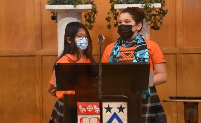 Middle School chapel on Orange Shirt Day for Truth and Reconciliation