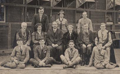 An archival photo of the St. Michael's School staff and prefects in 1927.
