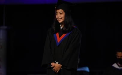 A photo of Ariel Khoo '21 during the graduation ceremony
