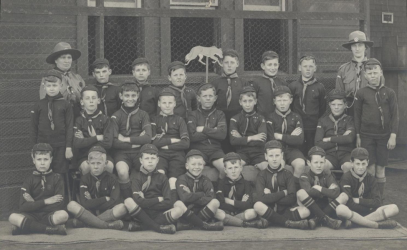 An old group photo of the St. Michael's School Cub Pack from 1924-25