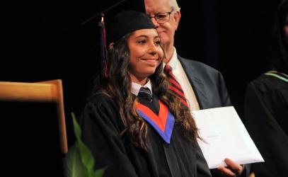 A photo of alumnus Chiara Clemente during the graduation ceremony
