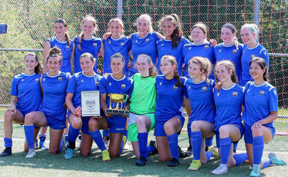 The Senior Girls Soccer team: Island champions