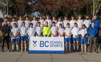 A group photo of our 2023 Senior Boys Soccer team
