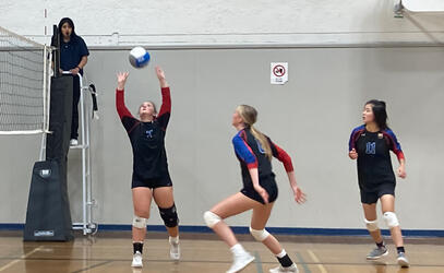 Our Senior Girls Volleyball team in action at the Islands