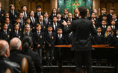 Junior School students singing at Carol Service