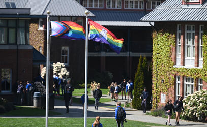 Pride flags fly at Senior School during Pride Week