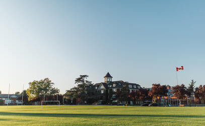 A view of the Richmond Road campus from the middle of the playing field