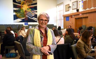 Sheri Louvre smiles at the camera at the ISABC Crisis Response Conference