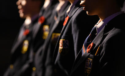 Senior School choir members perform at the Remembrance Day service