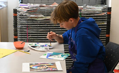 Middle School art class