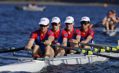 Senior SMUS rowing quad at Brentwood Regatta