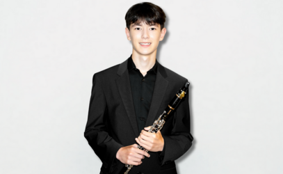 SMUS student Matt Angus '26 with his clarinet